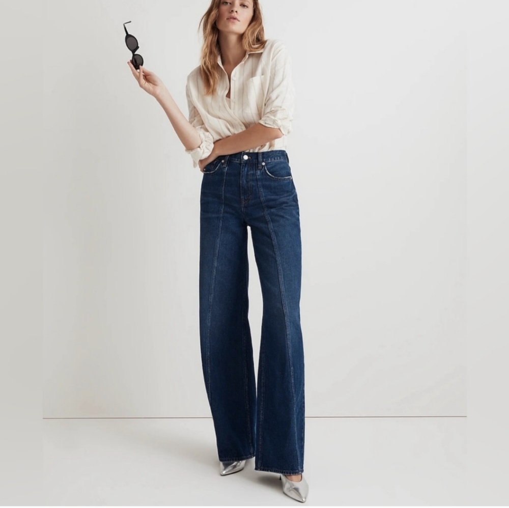 Superwide-Leg Jeans in Carrington Wash: Twisted-Seam Edition